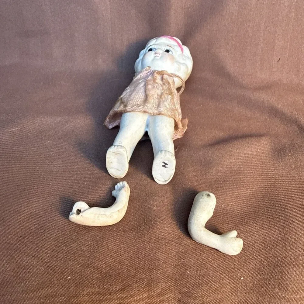 Bisque Flapper Girl Doll Blonde Vintage Made in Japan 5.5